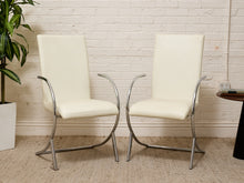 Load image into Gallery viewer, Vintage Postmodern White and Chrome Cantilever Armchair