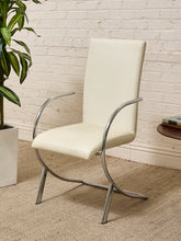 Load image into Gallery viewer, Vintage Postmodern White and Chrome Cantilever Armchair