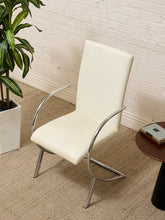 Load image into Gallery viewer, Vintage Postmodern White and Chrome Cantilever Armchair