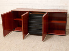 Load image into Gallery viewer, Vintage Italian High-Gloss Wood Three-Door Credenza