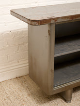 Load image into Gallery viewer, Vintage Industrial Metal Open Shelf Console Cabinet