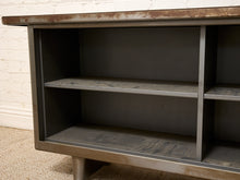 Load image into Gallery viewer, Vintage Industrial Metal Open Shelf Console Cabinet
