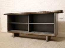 Load image into Gallery viewer, Vintage Industrial Metal Open Shelf Console Cabinet
