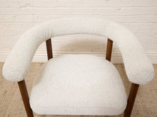 Load image into Gallery viewer, Modern Sculptural Barrel Armchair in Cream Bouclé with Walnut Legs