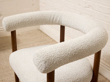 Load image into Gallery viewer, Modern Sculptural Barrel Armchair in Cream Bouclé with Walnut Legs
