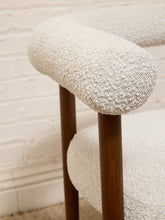 Load image into Gallery viewer, Modern Sculptural Barrel Armchair in Cream Bouclé with Walnut Legs
