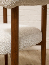 Load image into Gallery viewer, Modern Sculptural Barrel Armchair in Cream Bouclé with Walnut Legs