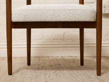 Load image into Gallery viewer, Modern Sculptural Barrel Armchair in Cream Bouclé with Walnut Legs