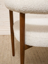 Load image into Gallery viewer, Modern Sculptural Barrel Armchair in Cream Bouclé with Walnut Legs