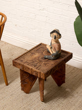 Load image into Gallery viewer, Vintage Spanish Hacienda Hand-Carved Wood Side Table