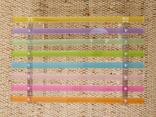 Load image into Gallery viewer, Vintage Postmodern Rainbow Lucite Slat Bench with Sculptural Clear Legs