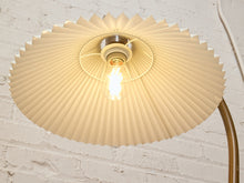 Load image into Gallery viewer, Modern Brass-Tone Floor Lamp with Pleated Shade