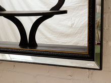 Load image into Gallery viewer, Vintage Postmodern Black Mirror with Sculptural Display Shelves
