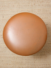 Load image into Gallery viewer, Vintage Bamboo-Style Metal Stool with Cognac Upholstered Seat
