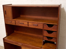 Load image into Gallery viewer, Vintage Mid-Century Modern Teak Secretary Desk with Fold-Down Writing Surface