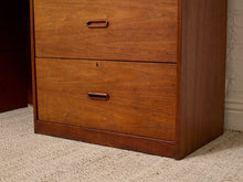 Load image into Gallery viewer, Vintage Mid-Century Modern Teak Secretary Desk with Fold-Down Writing Surface