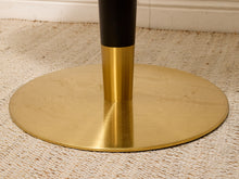 Load image into Gallery viewer, Modern Oval Faux Marble Dining Table with Black and Brass Pedestal Base