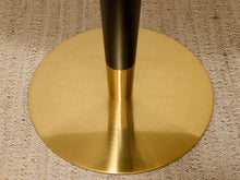 Load image into Gallery viewer, Modern Oval Faux Marble Dining Table with Black and Brass Pedestal Base
