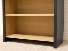Load image into Gallery viewer, Sculptural Arched Bookcase in Natural Wood with Black Frame