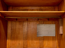 Load image into Gallery viewer, Vintage Art Deco Burl Wood Wardrobe Armoire with Hand-Painted Botanical Doors