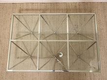 Load image into Gallery viewer, Modern Chrome Geometric Coffee Table with Glass Top