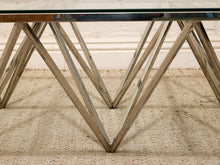 Load image into Gallery viewer, Modern Chrome Geometric Coffee Table with Glass Top