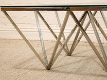 Load image into Gallery viewer, Modern Chrome Geometric Coffee Table with Glass Top