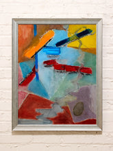 Load image into Gallery viewer, Color Interlude Framed Abstract Painting with Red, Blue, Yellow, and Orange Forms