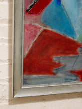 Load image into Gallery viewer, Color Interlude Framed Abstract Painting with Red, Blue, Yellow, and Orange Forms
