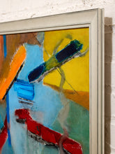 Load image into Gallery viewer, Color Interlude Framed Abstract Painting with Red, Blue, Yellow, and Orange Forms