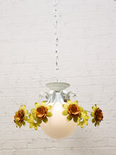 Load image into Gallery viewer, Vintage and Orange Flower Chandelier 1960s