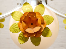Load image into Gallery viewer, Vintage and Orange Flower Chandelier 1960s