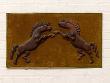 Load image into Gallery viewer, Vintage Mid-Century Carved Wood Running Horses Wall Sculpture