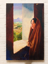 Load image into Gallery viewer, Vintage Southwestern Portrait Painting of a Young Woman