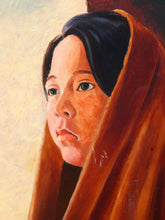 Load image into Gallery viewer, Vintage Southwestern Portrait Painting of a Young Woman