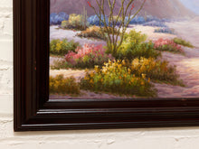 Load image into Gallery viewer, Vintage California Desert Landscape Painting with Cactus and Mountain View