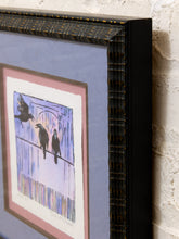 Load image into Gallery viewer, Lavender Stroll Framed Figurative Print with Blue and Pink Matting