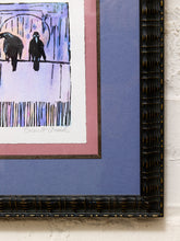 Load image into Gallery viewer, Lavender Stroll Framed Figurative Print with Blue and Pink Matting