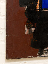 Load image into Gallery viewer, Cobalt and Crimson Geometric Abstract Painting with Ochre and Black