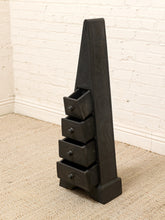 Load image into Gallery viewer, Vintage Asian Carved Wood Pagoda Jewelry Chest with Drawers