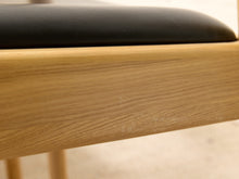 Load image into Gallery viewer, Modern Sculptural Oak Horseshoe Armchair with Black Seat