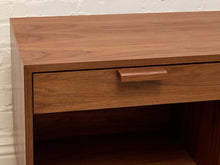 Load image into Gallery viewer, Boston Handcrafted, Walnut Low Credenza with Drawers and Open Storage