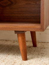 Load image into Gallery viewer, Boston Handcrafted, Walnut Low Credenza with Drawers and Open Storage