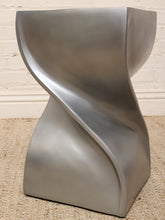 Load image into Gallery viewer, Sculptural Metallic Twist Pedestal Side Table with Hourglass Form