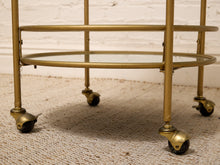 Load image into Gallery viewer, Brass-Tone Two-Tier Mirrored Bar Cart