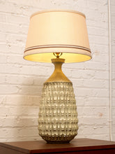 Load image into Gallery viewer, Vintage Brutalist Textured Ceramic Table Lamp with Geometric Relief
