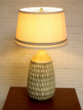 Load image into Gallery viewer, Vintage Brutalist Textured Ceramic Table Lamp with Geometric Relief