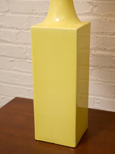Load image into Gallery viewer, Vintage Olive Green Ceramic Column Table Lamp with Drum Shade