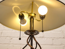 Load image into Gallery viewer, Vintage Sculptural Spiral Ribbon Table Lamp with Smoked Glass Base