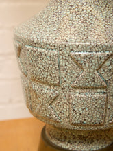 Load image into Gallery viewer, Vintage Mid-Century Crackle Glaze Ceramic Table Lamp with Brass Base
